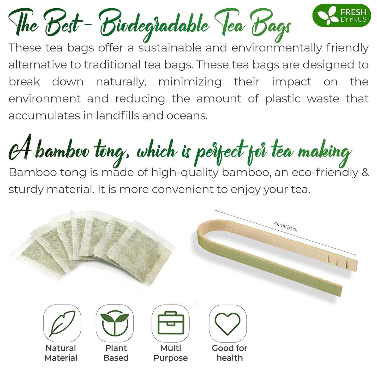 Bolsitas de té verde premium, 100 % natural y puro. Té verde de hierbas. Sin azúcar, sin gluten, vegano. 