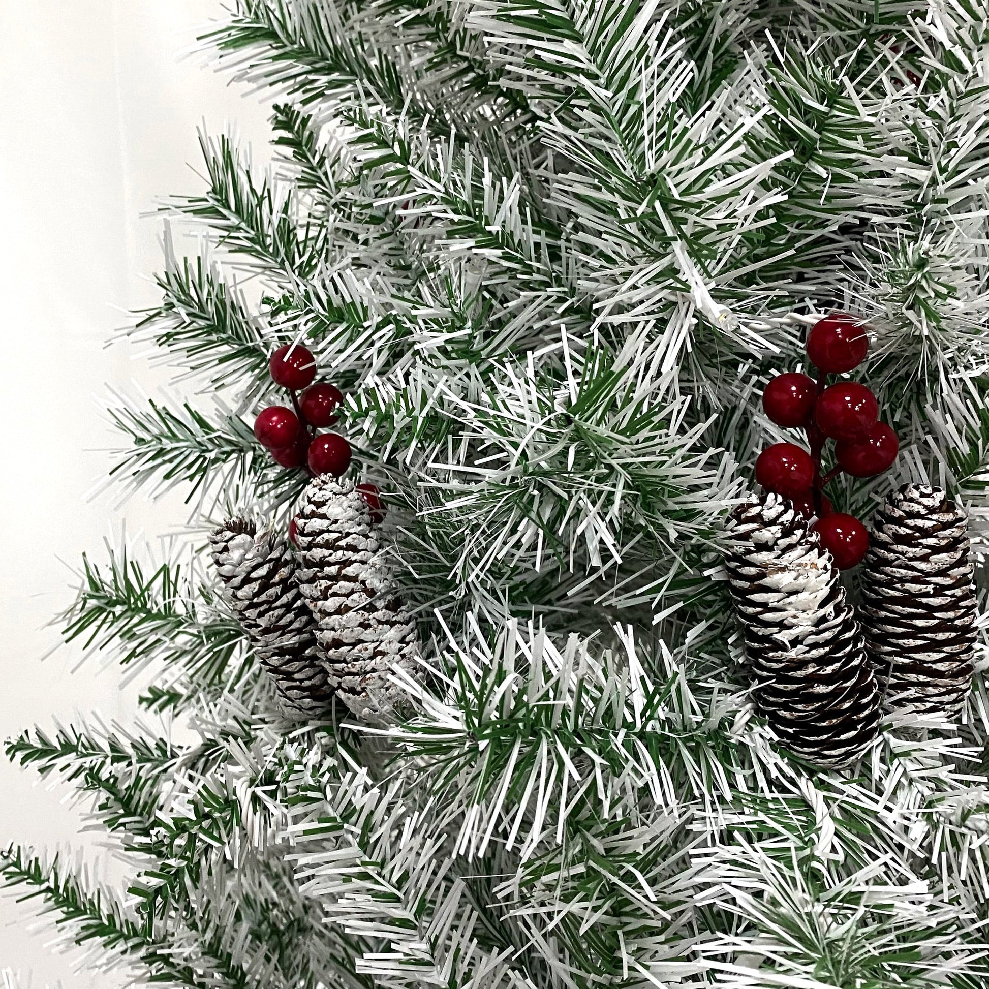 Pre-lit Xmas Tree Artificial Christmas 4-Piece Set,Garland, Wreath and Set of 2 Entrance Trees X-mas - Korvel
