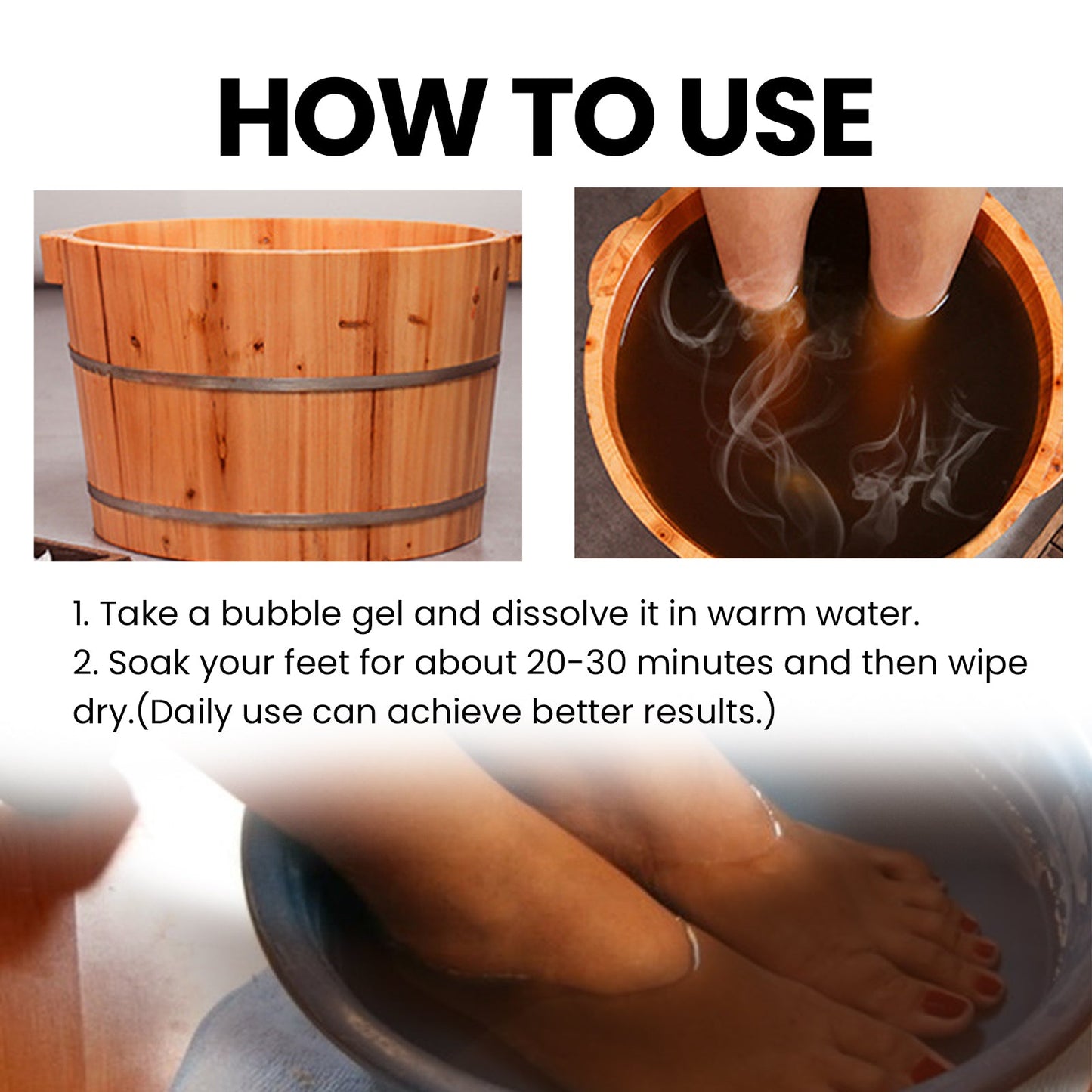 Foot Inflammation Bath Soothing Gel Beads, Clean Odor Gray Nail Swelling Repair Bright Nail Care Foot Bath Beads - Korvel