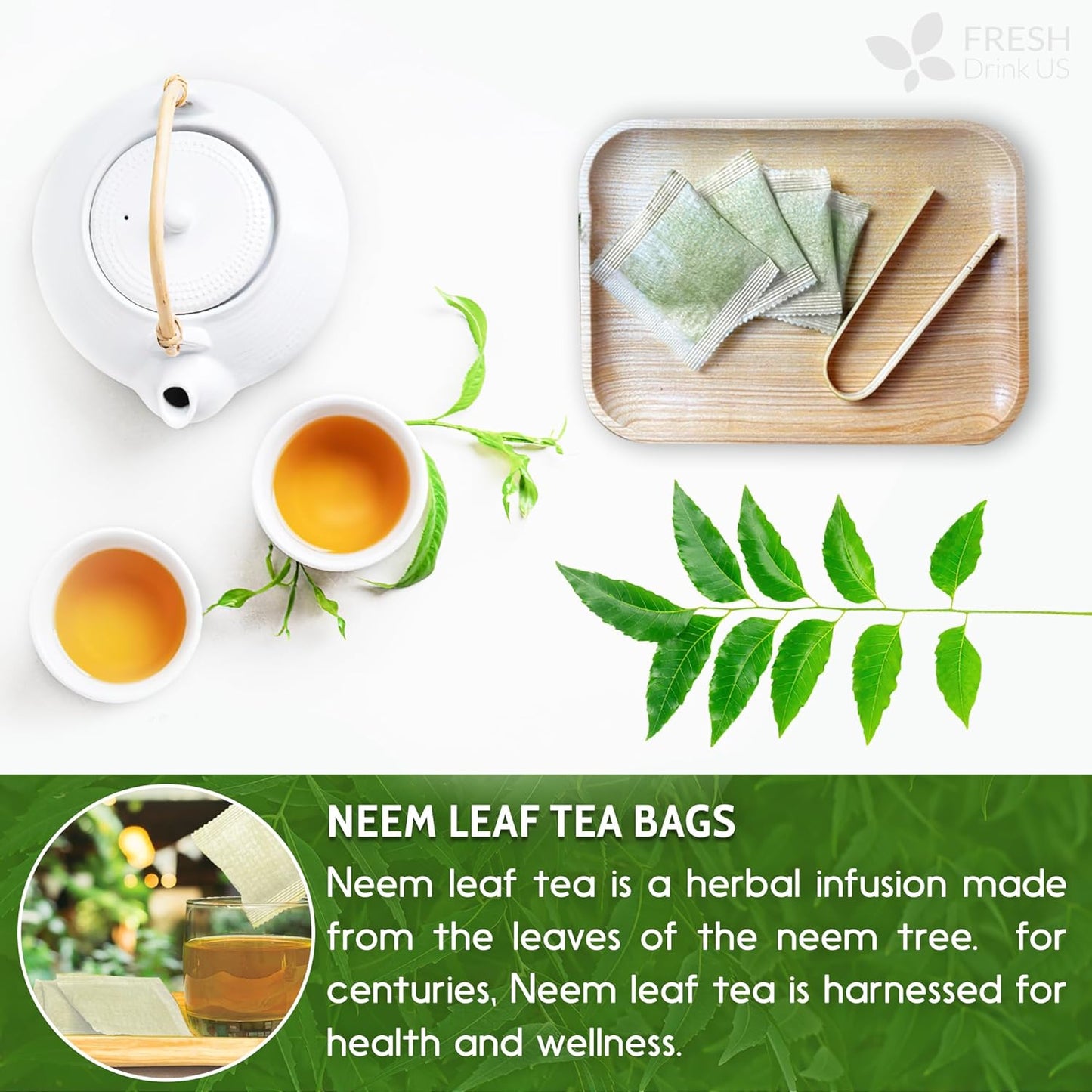 Premium Neem Leaf Tea Bags - 100% Natural & Pure