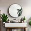 Black 16 Inch Metal Round Bathroom Mirror - Korvel