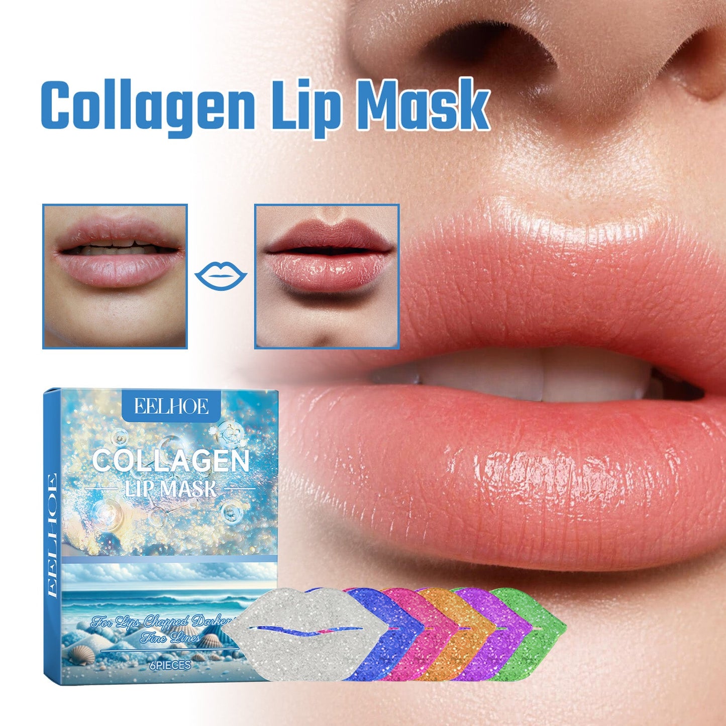 Mascarilla de Labios de Colágeno Premium para Hidratación y Protección
