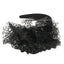 Solid color sequin flower wide edge girl style mesh headband - Korvel