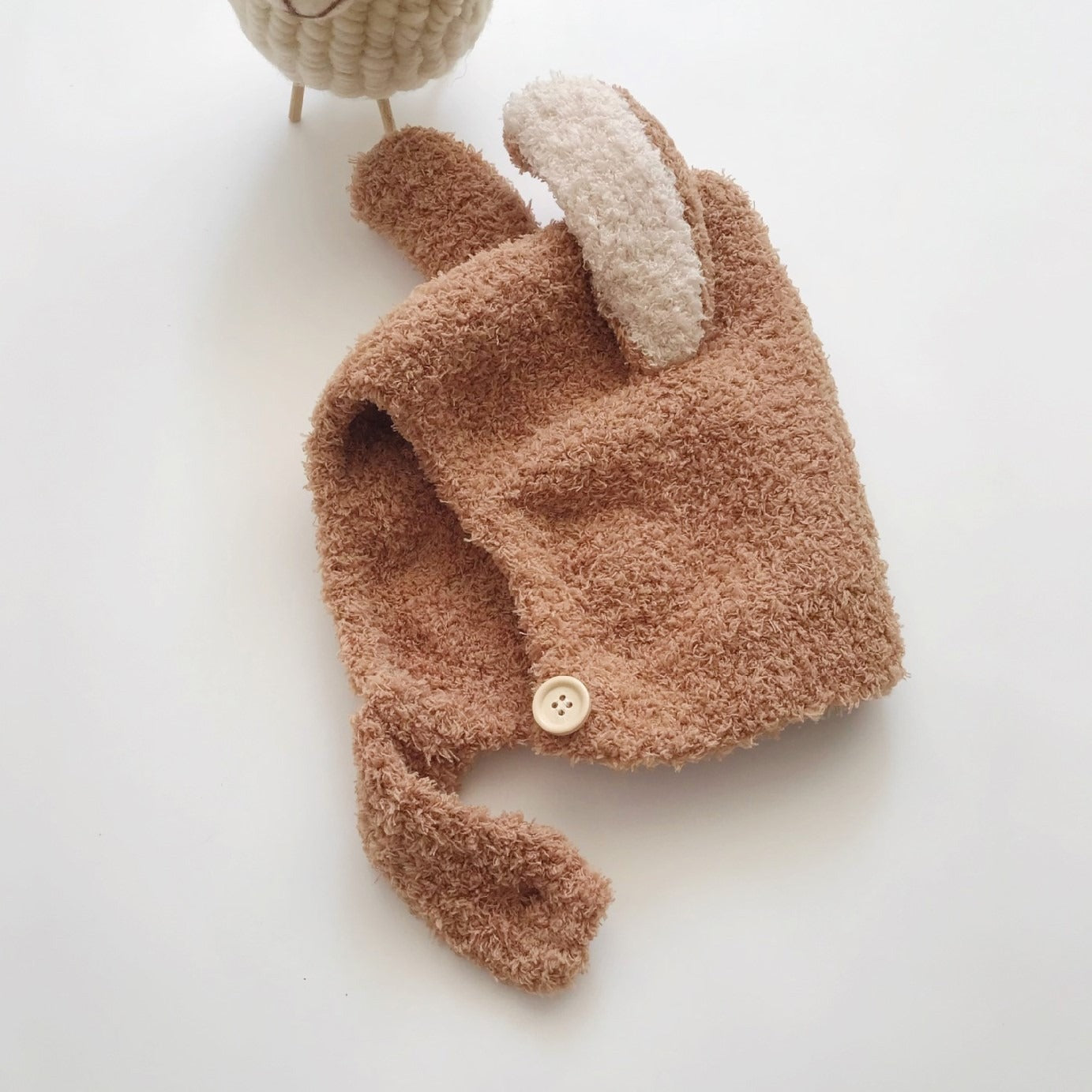 Baby Hat Warm In Autumn And Winter Baby Rabbit Ears Plush Korean Version Ear Cap Baby Hat Cute - Korvel