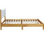 Queen Size Rubber Wooden , Solid Wooden Bed with Teddy Velvet Cushion Upholstered Headboard, Enhanced by Support Feet - Korvel