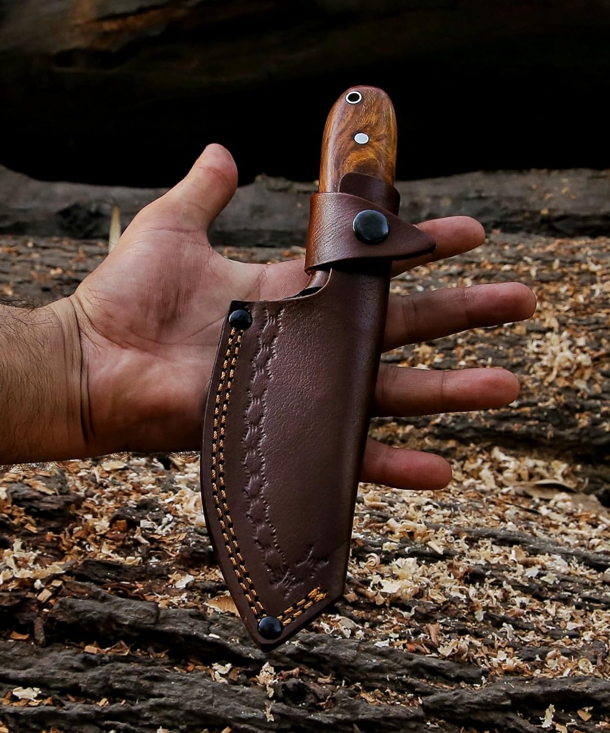 RidgeHunter Tactical Survival Knife – 9-Inch High-Carbon Blade with Premium Rosewood Handle - Korvel