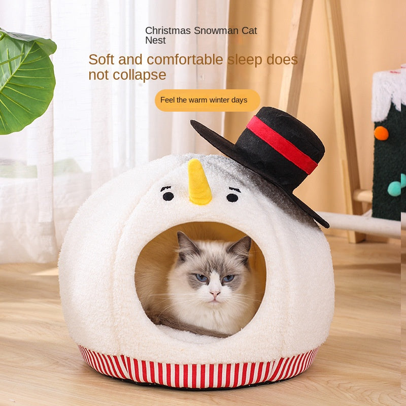 Nido para Gatos Semi-Cerrado y Acogedor para Todas las Temporadas