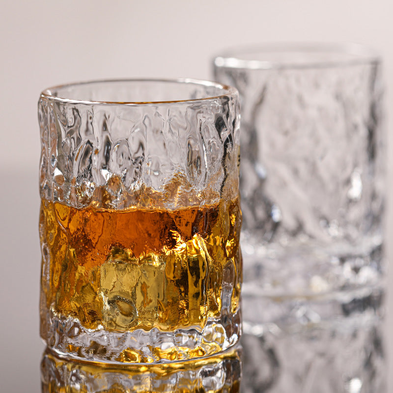 Handmade Japanese ice patterned glass hammer patterned foreign wine glass crystal glass - Korvel