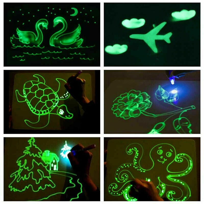 Draw With Light Fun  Glowing Paint Glow Light Tablet Draw With Light Fun And Developing Toy - Korvel