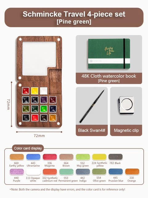 Mingke Mini Watercolor Paint Box with Notebook - 8 Colors