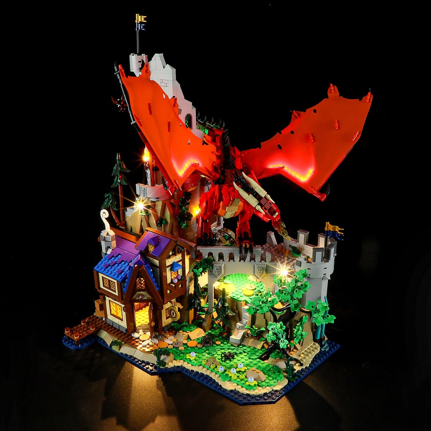 Ensemble de blocs de construction LED Dragon et Donjon 21348