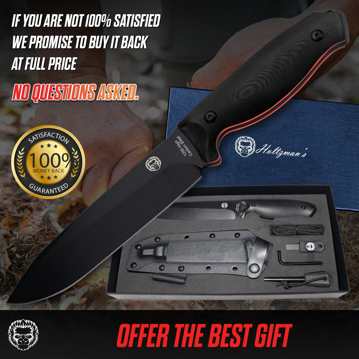 The Ultimate Fireline Bushcraft Survival Knife Gift Set (Black & Orange) - Korvel