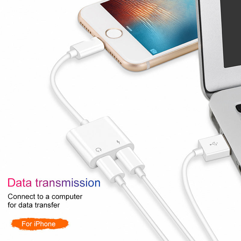 udio Adapter Charger Cable For iPhone X 8 Dual Headphone Aux cable for Lightning Converter For iPhone 10 Charging Splitter - Korvel