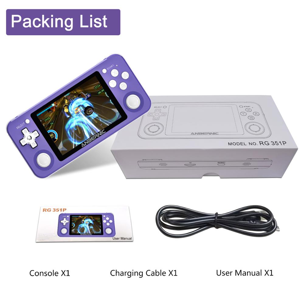 RG351P ANBERNIC  Retro Game PS1 RK3326 64G Open Source System 3.5 inch IPS Screen Portable Handheld Game Console RG351gift 2400 - Korvel