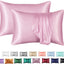 Simulation silk solid color polyester pillowcase envelope pillow pillow cases pillow pair multi-color - Korvel