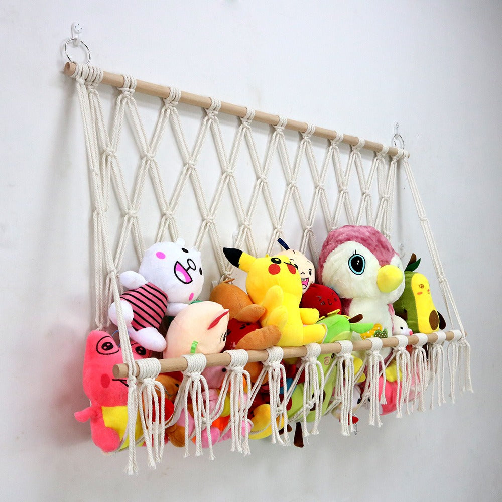 Creative wall decoration cotton rope woven mesh bag toy hammock storage tapestry - Korvel