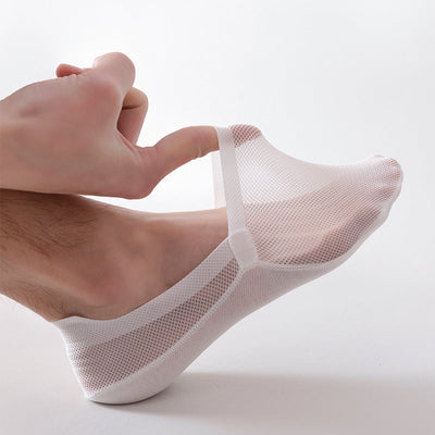 Men's thin breathable mesh boat socks short socks shallow mouth ice silk invisible socks ﻿ - Korvel