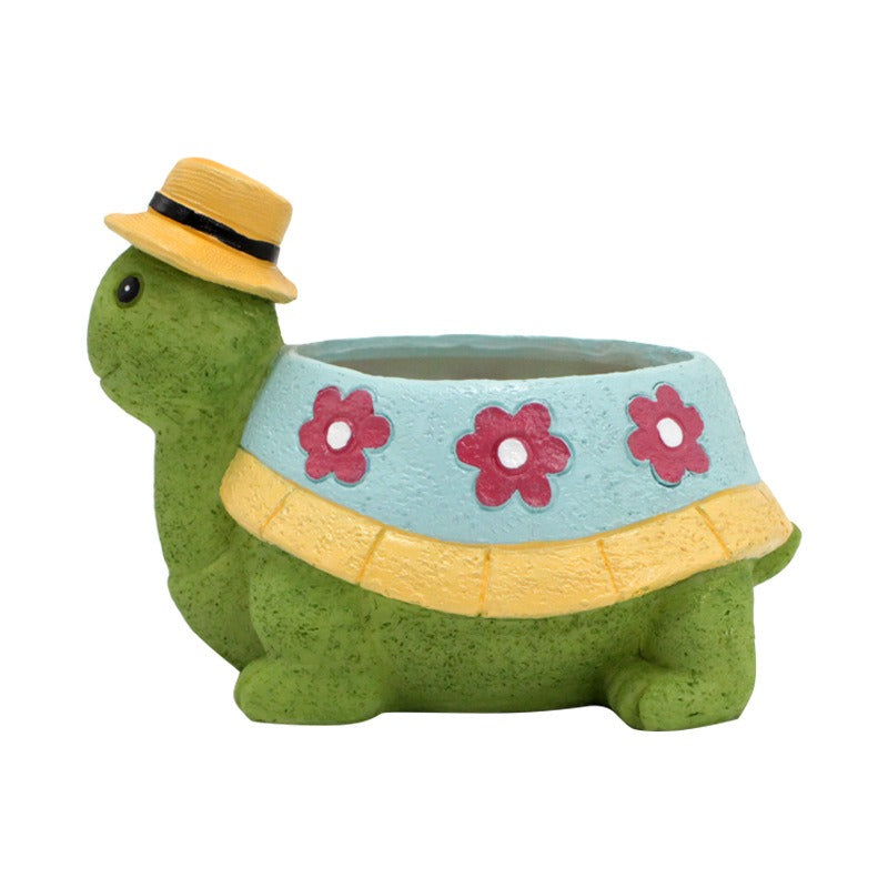 Turtle Flower Pot Decoration Outdoor Courtyard - Korvel
