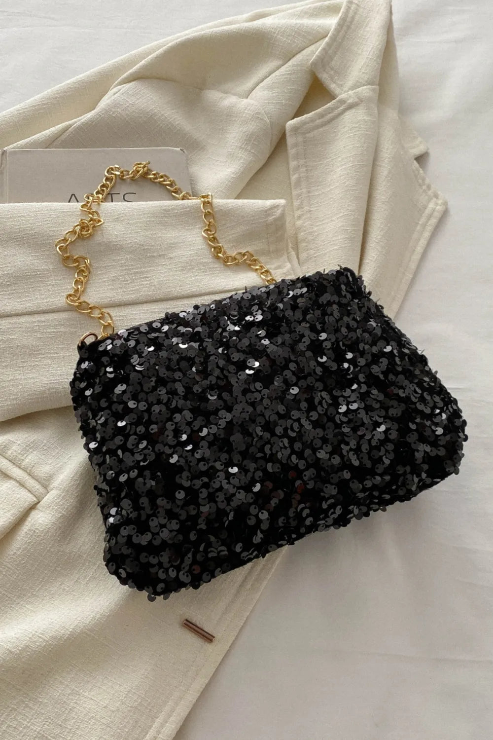 Sequin Removable Strap Shoulder Bag - Korvel