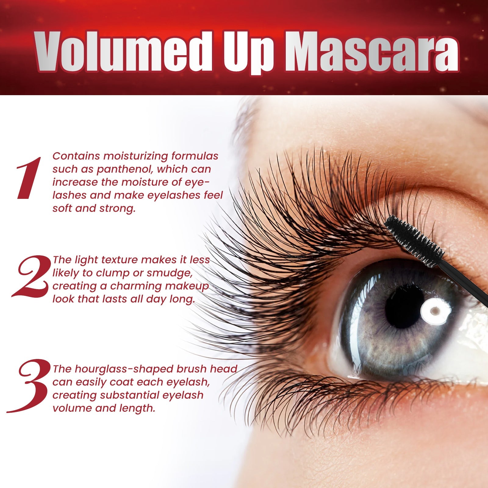 Volumed Up Mascara, Moisturizing Eyelashes Long And Curly Black Beautiful Natural Makeup Hold Mascara - Korvel