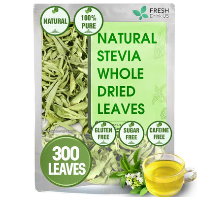 Stevia Leaf, Whole Dried Leaves, Tea Bags, Powder, 100% Natural and Pure from Stevia Leaves. Sugar Substitute for Tea, Coffee. Loose Leaf Stevia Herbal Tea. Zero Calorie Sweetener. No Sugar, No Caffeine, No Gluten, Vegan. - Korvel