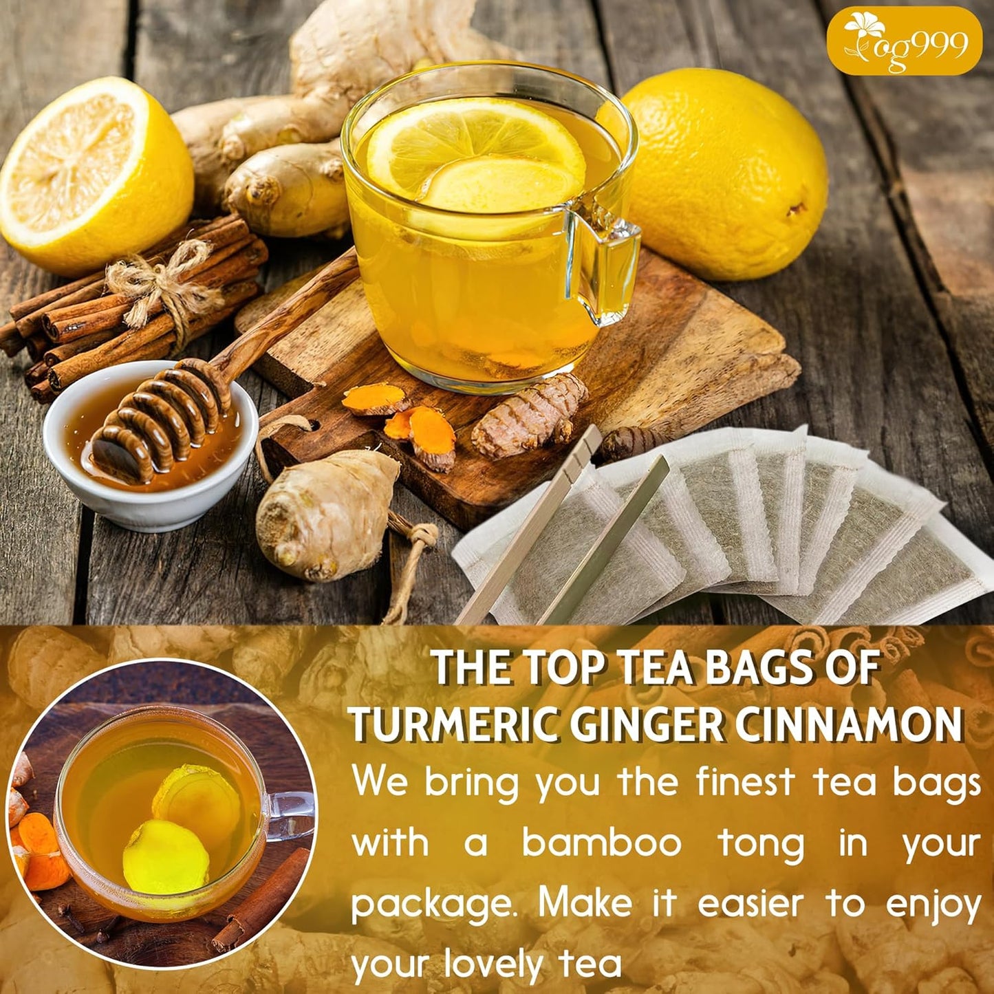 FreshDrinkUS Herbal Tea Duo: Turmeric Ginger Cinnamon & Moringa Leaf