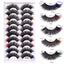 10 Pairs Of Color Mink Hair Fried Multilayer Thick Cross False Eyelashes 8D FLUFFY - Korvel
