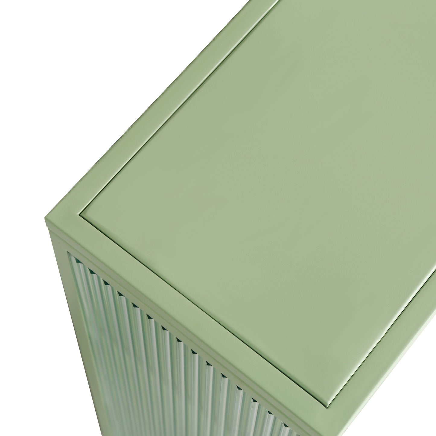 27.56"Glass Doors Modern Two-door Wall Cabinet with Featuring Three-tier Storage Mint Green - Korvel