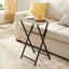 Rustic Brown and Black Folding Dining Tray Table