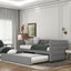 Twin Size Daybed with Trundle  Upholstered Daybed with Padded Back  Gray - Korvel