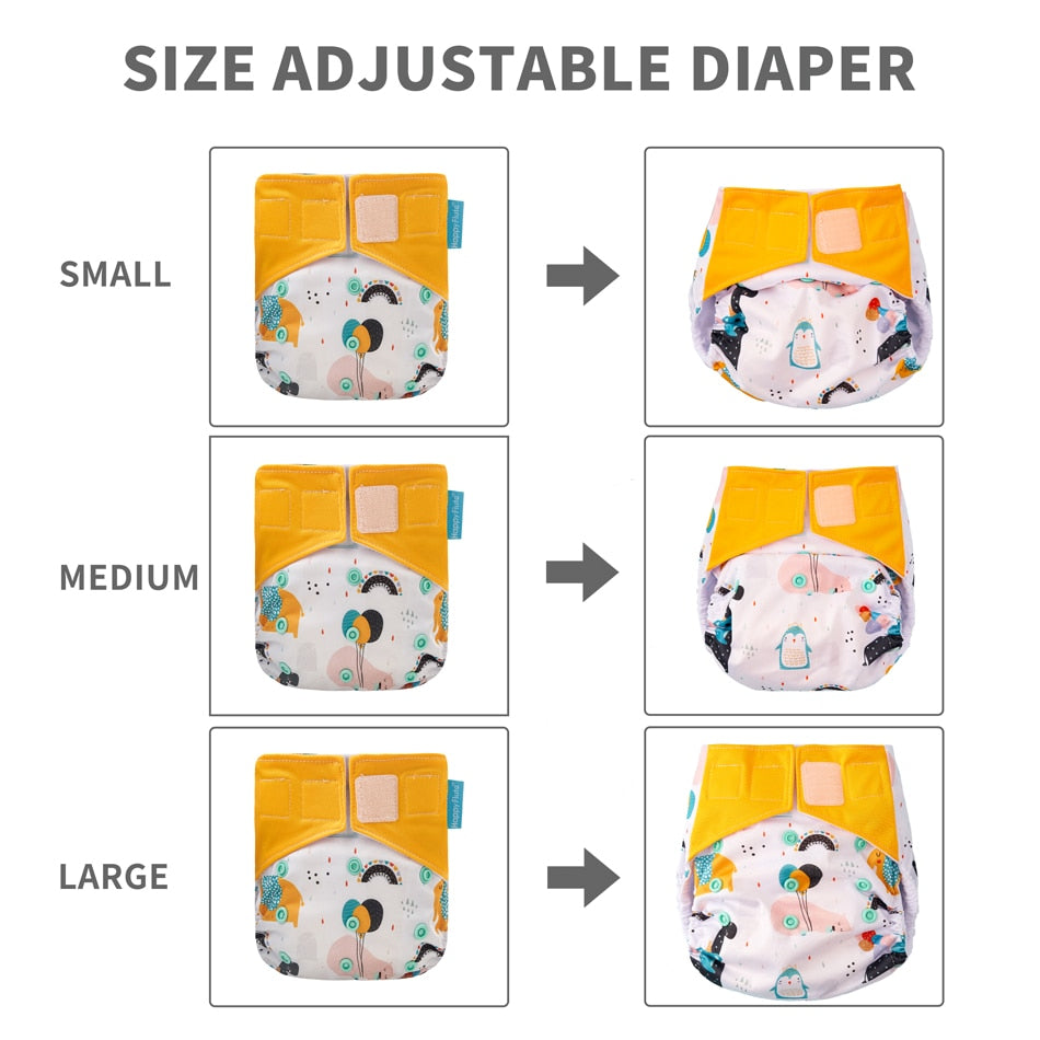 Happy Flute 1 pcs heavy wetter night AIO AI2 baby cloth diaper nappy one size fit all - Korvel