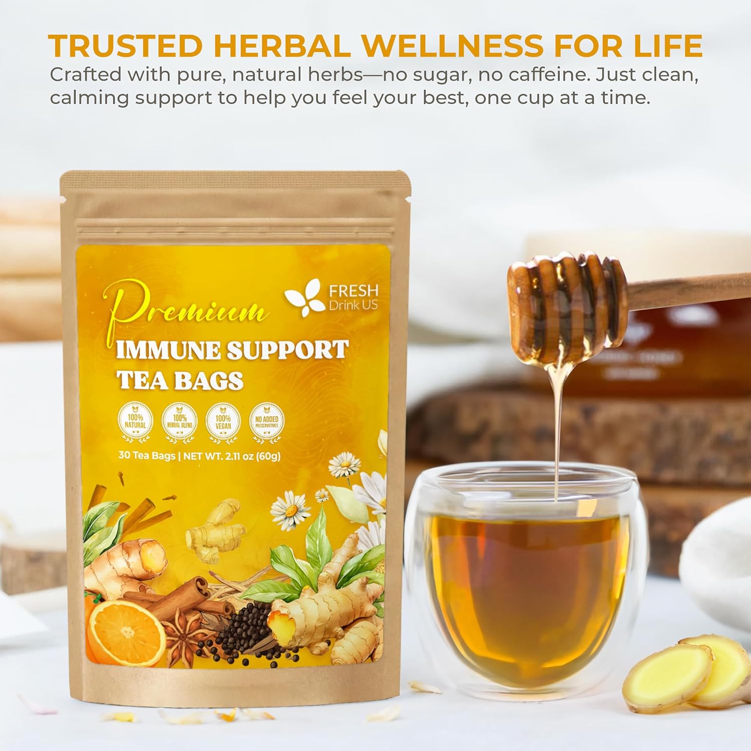 Premium Herbal Tea Bags for Immune Support - Korvel