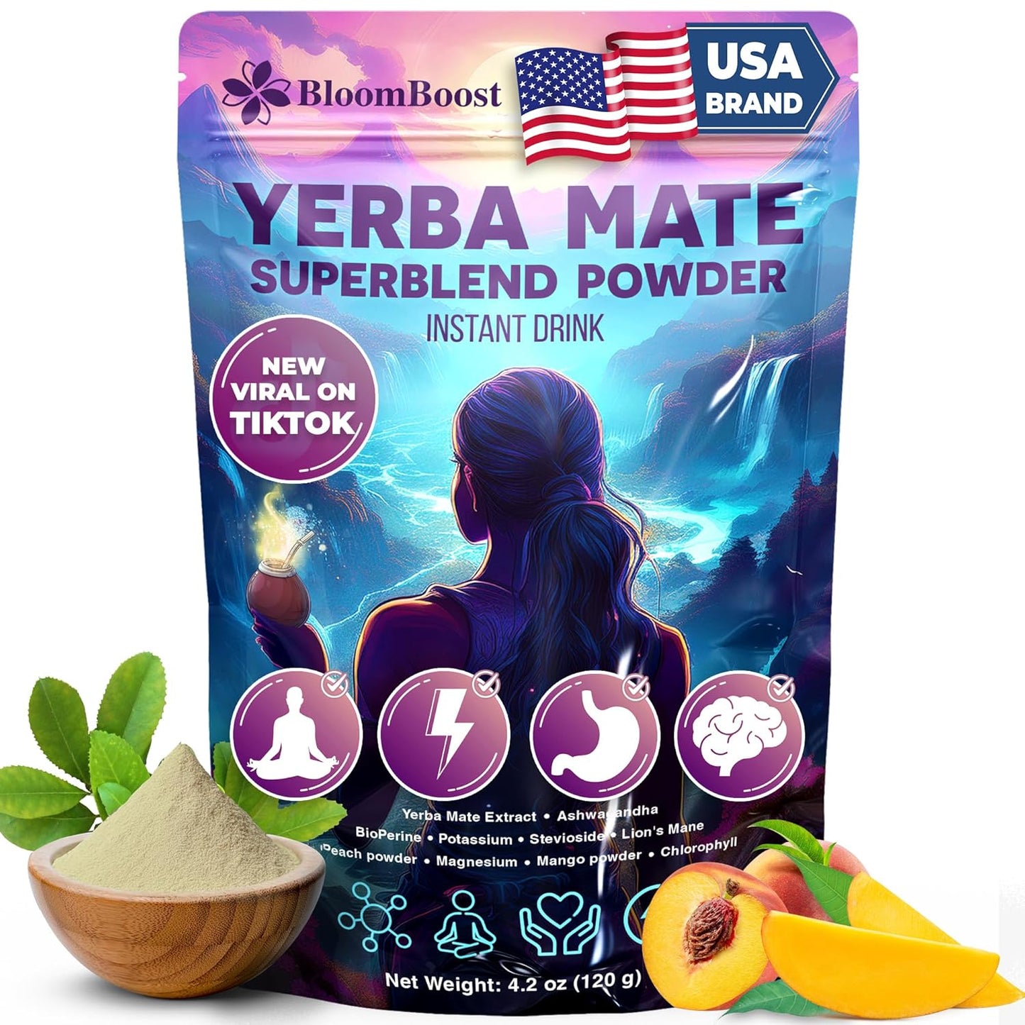 Yerba Mate Instant Tea Powder | Energy & Focus Blend