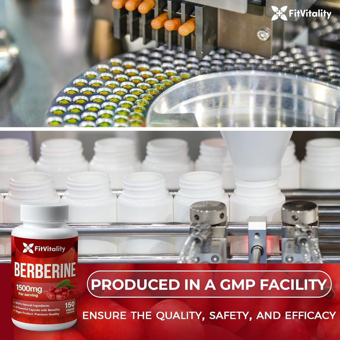 Premium Berberine Supplement, Non-GMO, Gluten-Free - Korvel