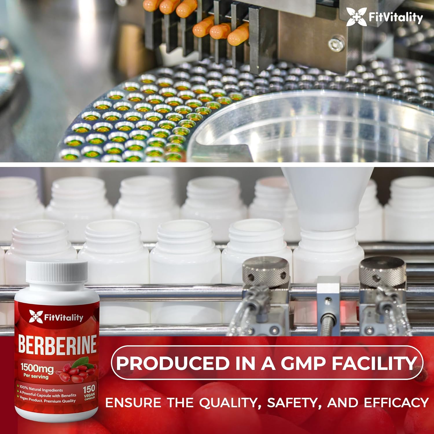 Premium Berberine Supplement, Non-GMO, Gluten-Free - Korvel