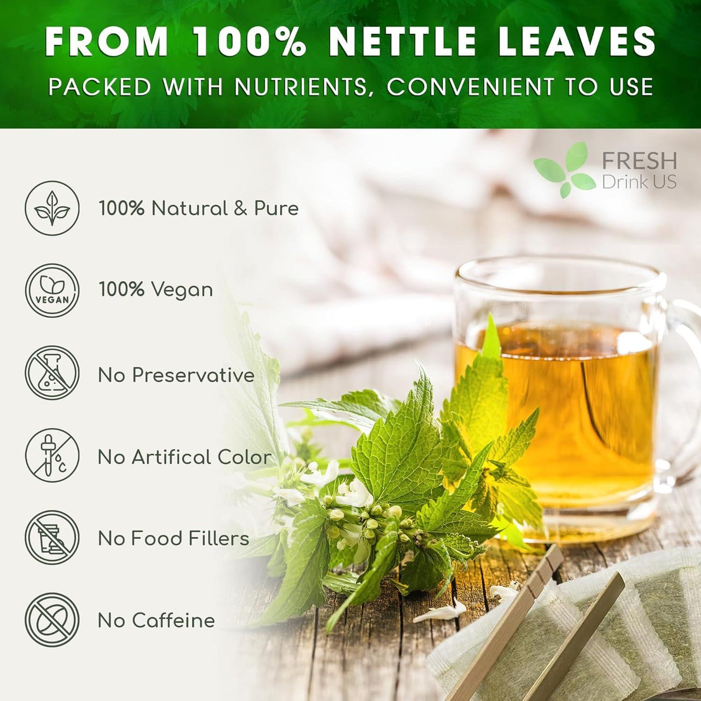 Premium Nettle Leaf Tea Bags - 100% Natural & Pure