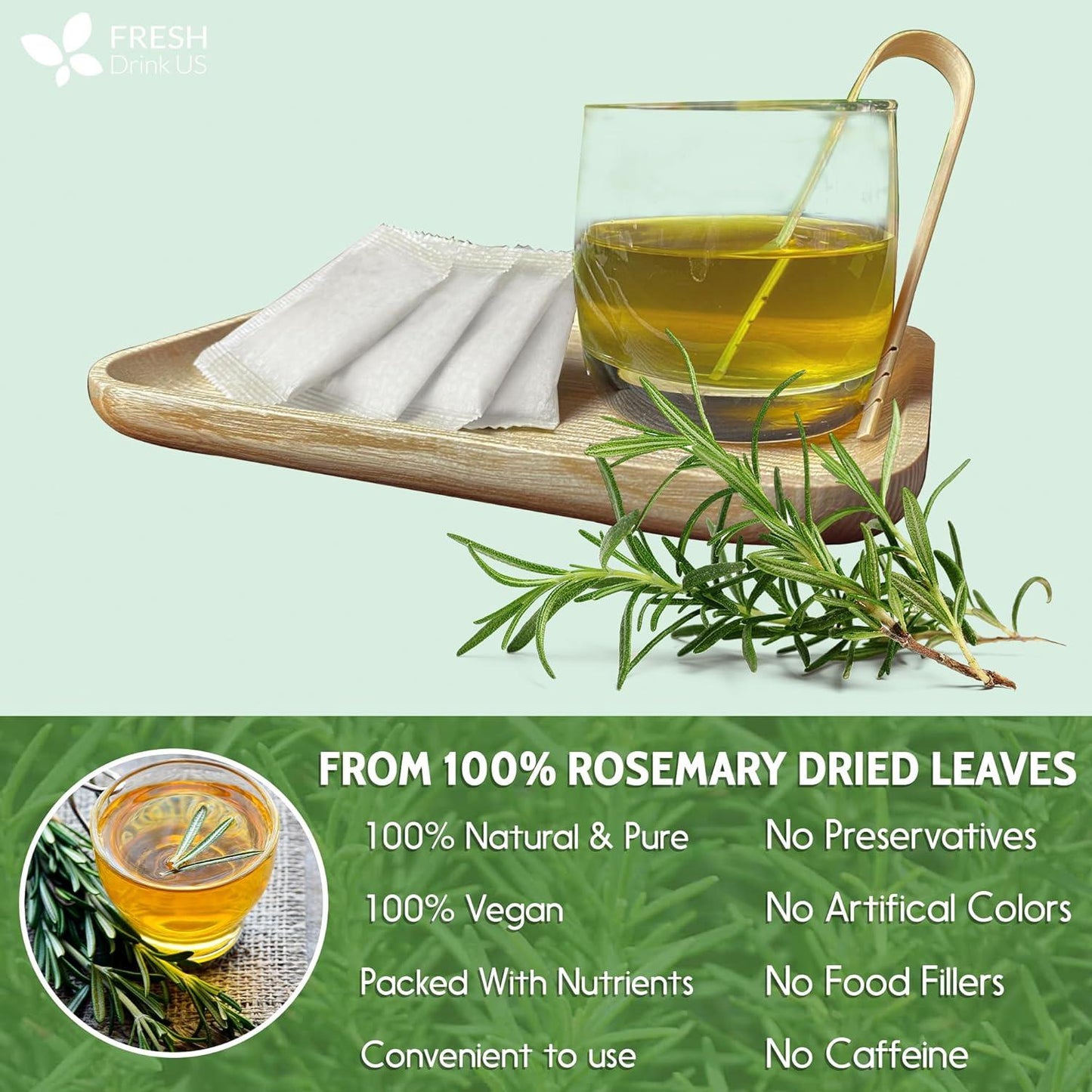 Premium Rosemary Leaf Tea Bags - 100% Natural & Pure