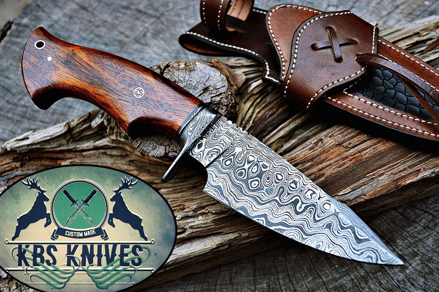 Artisan Crafted Damascus Steel Hunting Knife - Korvel
