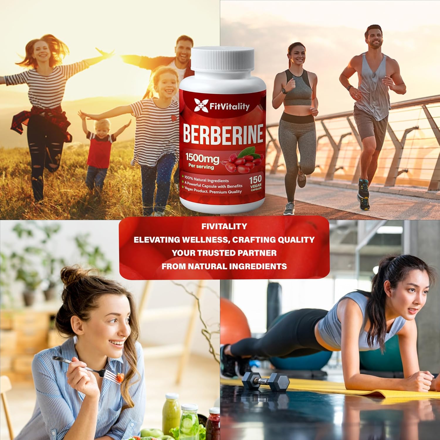 Premium Berberine Supplement, Non-GMO, Gluten-Free - Korvel
