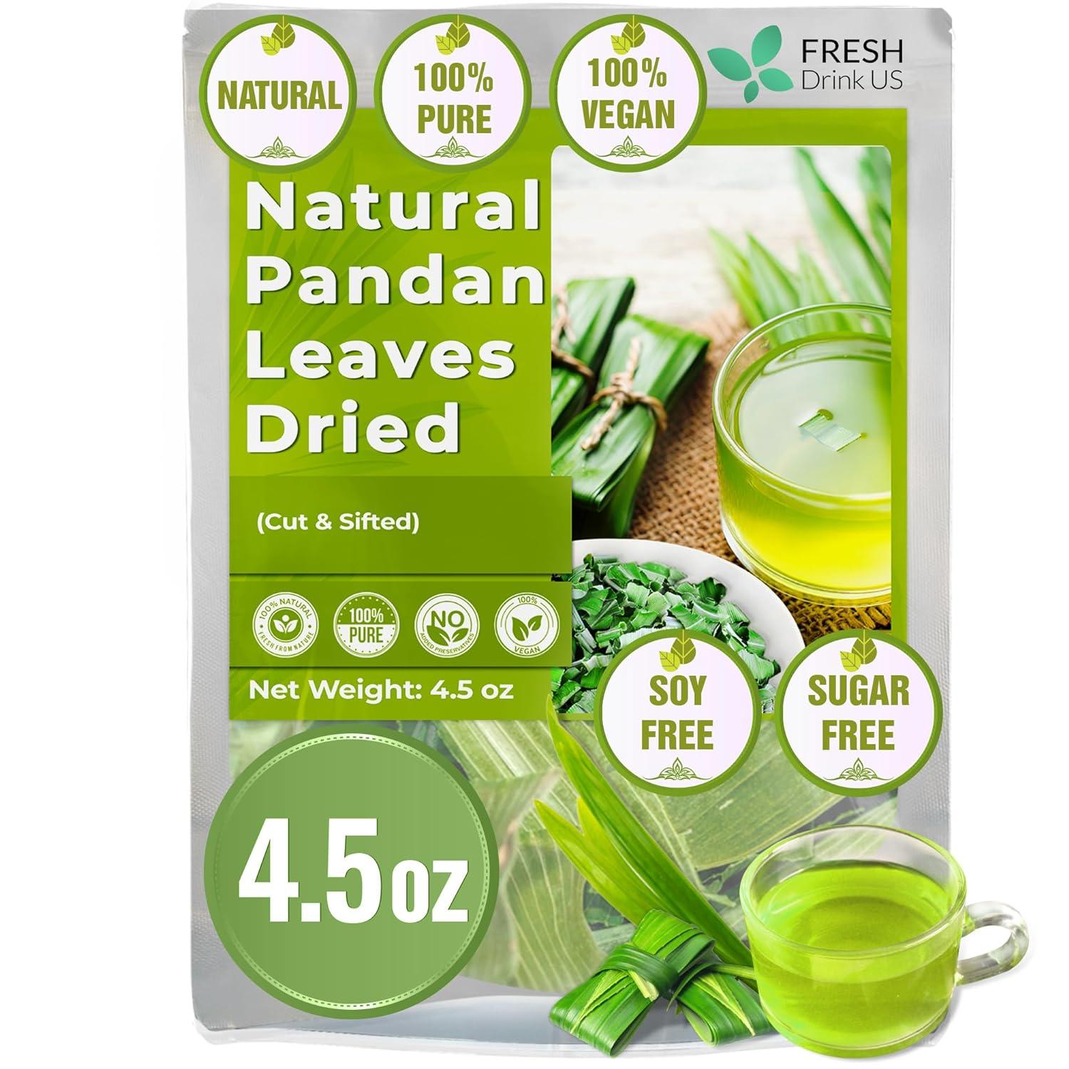 Natural Pandan Leaves Dried, Pandan Leaf Powder, 100% Pure Dried Pandan Leaves, Pandan Leaf Tea, No Additives, No Caffeine, Vegan - Korvel