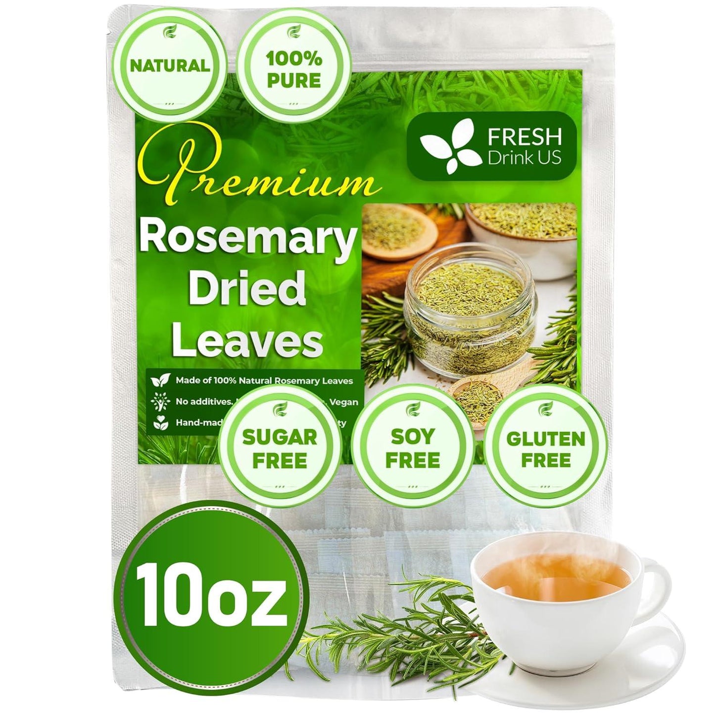 Premium Rosemary Leaf Tea Bags - 100% Natural & Pure