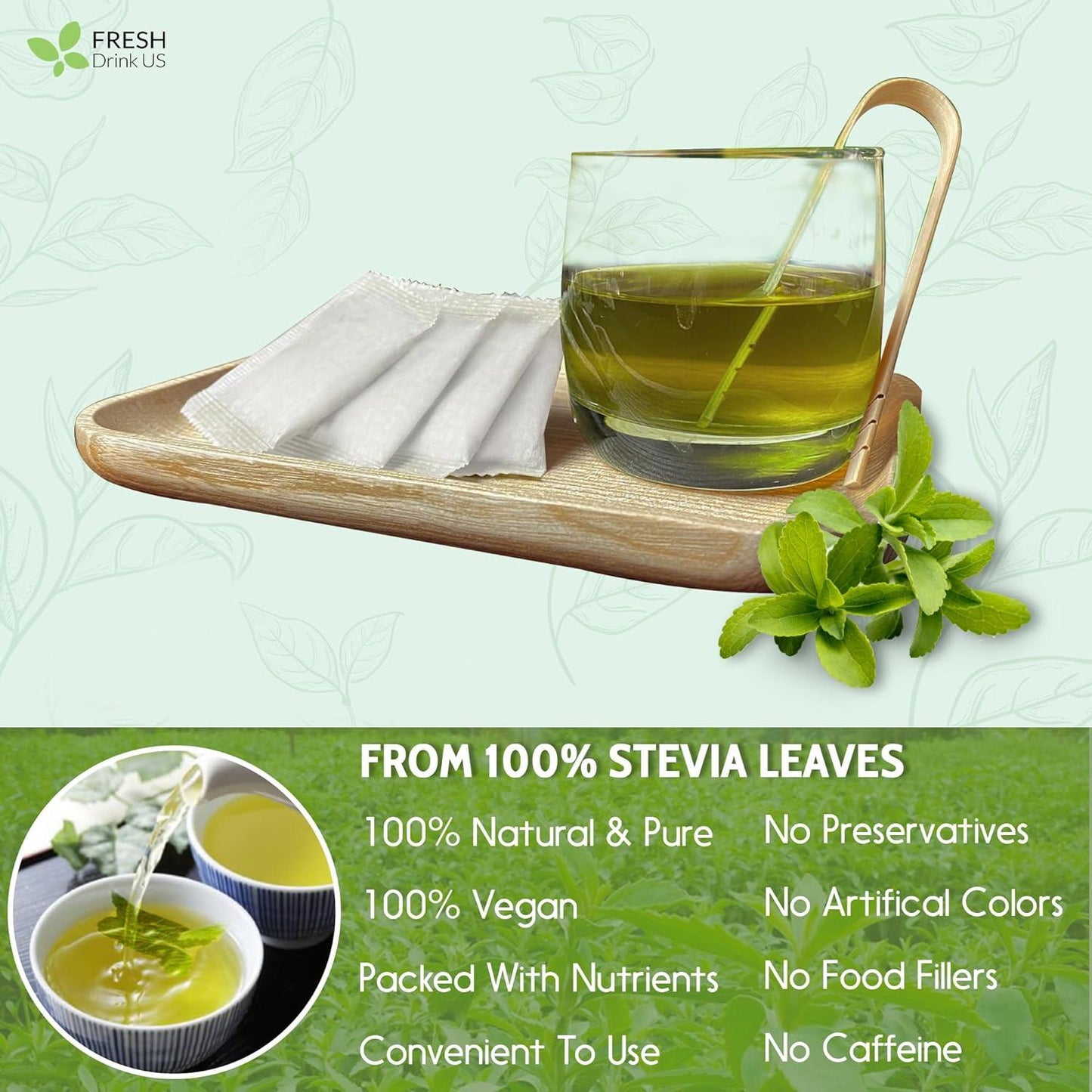 Stevia Leaf, Whole Dried Leaves, Tea Bags, Powder, 100% Natural and Pure from Stevia Leaves. Sugar Substitute for Tea, Coffee. Loose Leaf Stevia Herbal Tea. Zero Calorie Sweetener. No Sugar, No Caffeine, No Gluten, Vegan. - Korvel