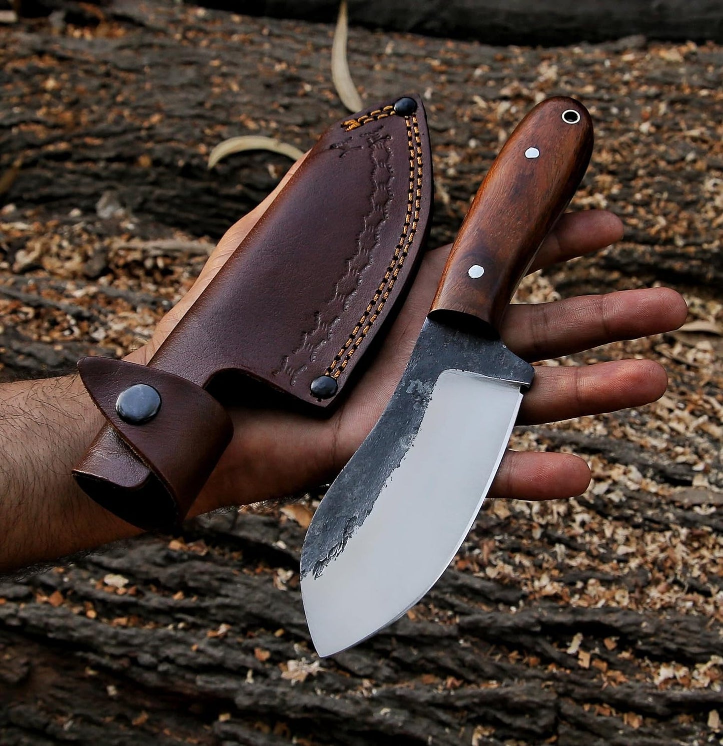 RidgeHunter Tactical Survival Knife – 9-Inch High-Carbon Blade with Premium Rosewood Handle - Korvel