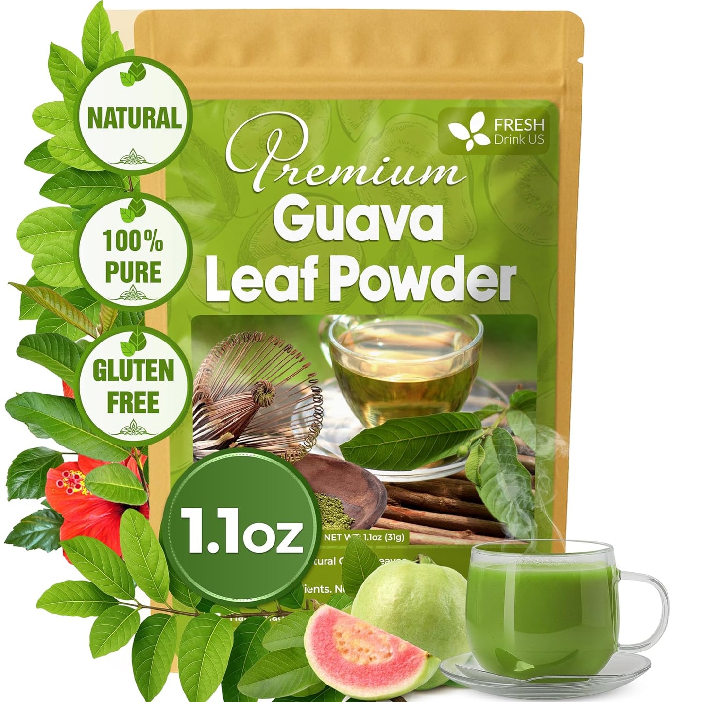 Premium Natural Guava Leaves - Whole Dried Herbal Tea