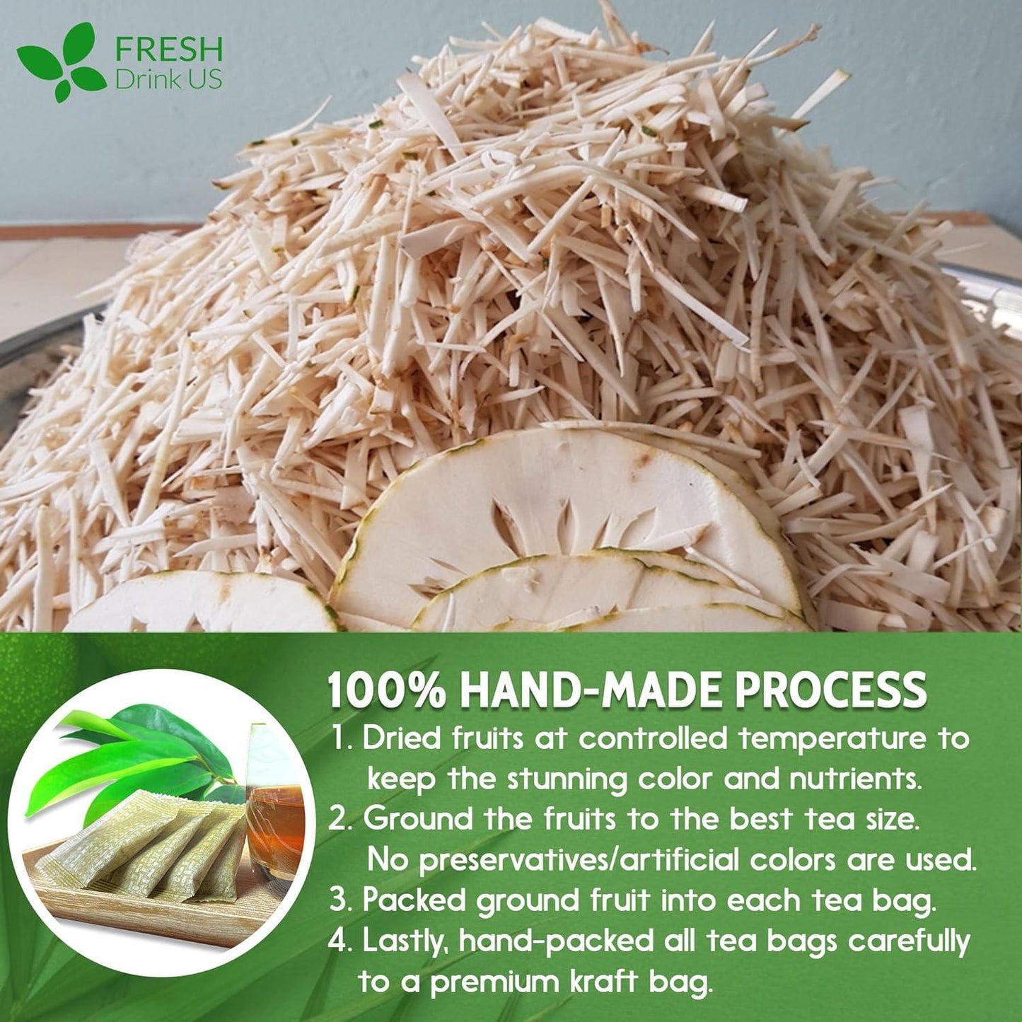 Premium Soursop Graviola Fruit Tea Bags - 100% Natural & Handmade