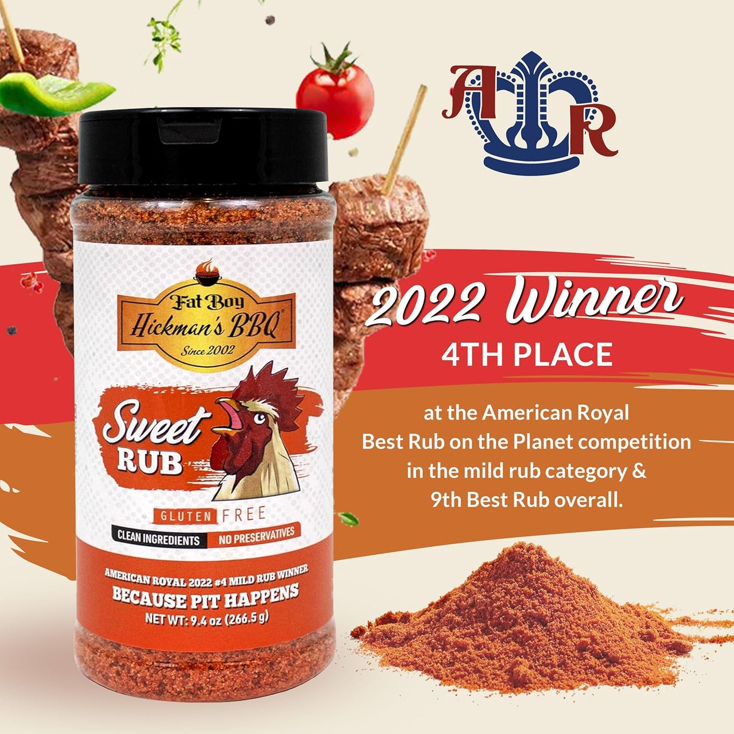 Sweet Natural Gluten Free BBQ Rub 9.4 oz - Korvel