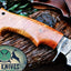 Handcrafted Damascus Steel Hunting Knife with Olive Wood Handle - Korvel