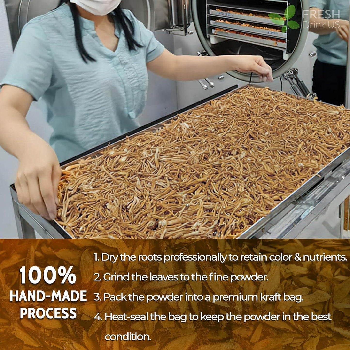 Burdock Root Powder,  Burdock Root Extract, 100% Natural & Pure from Burdock Root, Burdock Root Herbal Tea, No Additives, No Caffeine, Vegan - Korvel