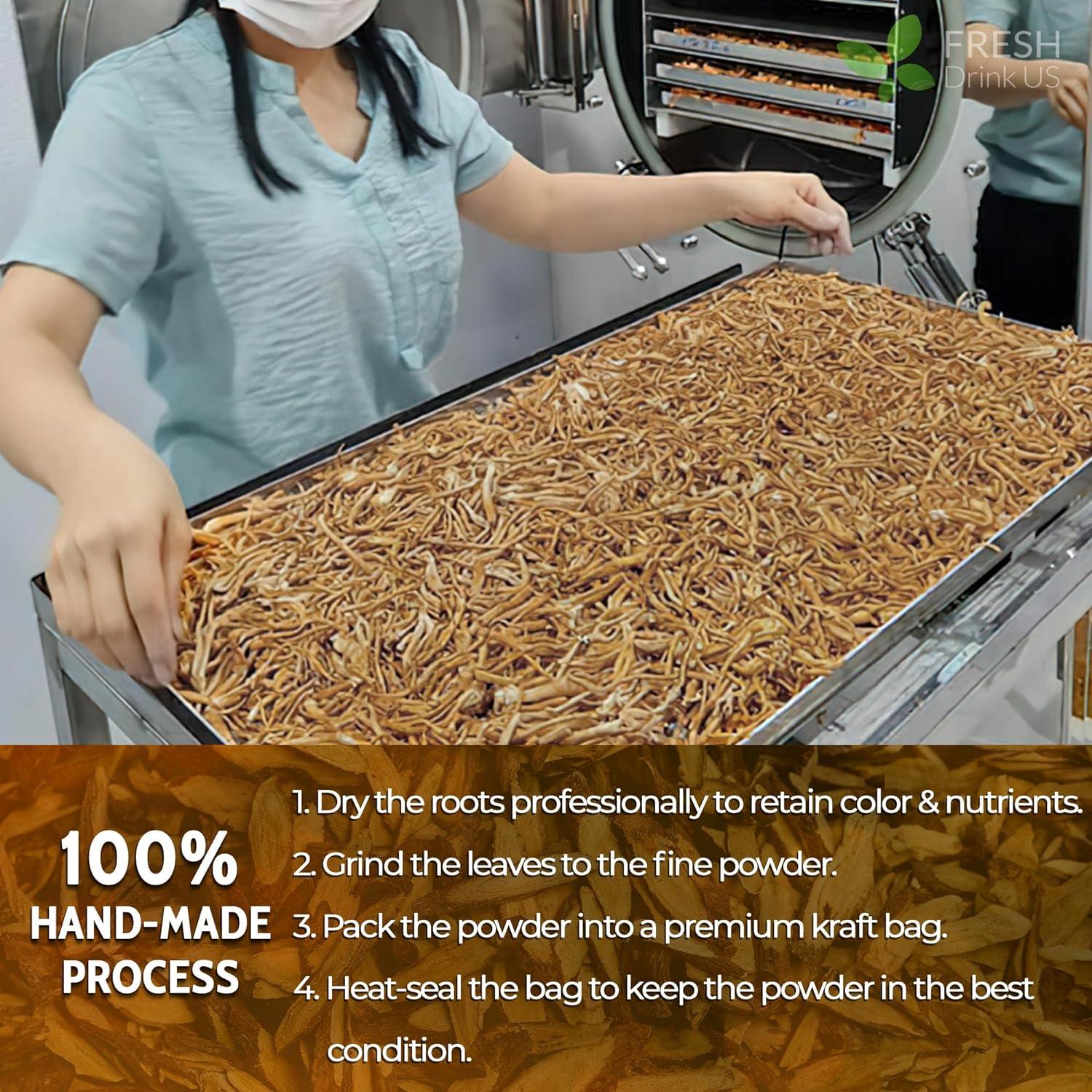 Burdock Root Powder,  Burdock Root Extract, 100% Natural & Pure from Burdock Root, Burdock Root Herbal Tea, No Additives, No Caffeine, Vegan - Korvel