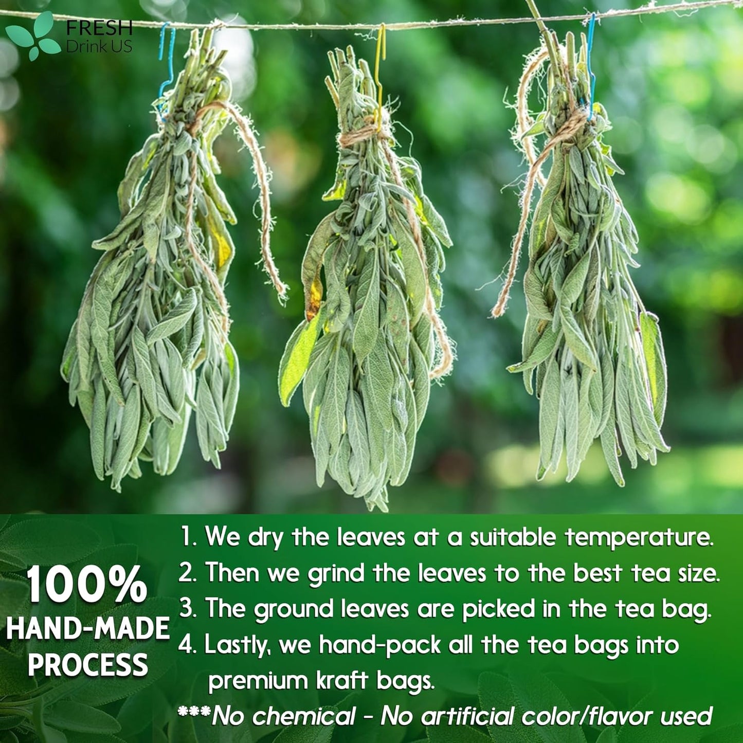 Premium Sage Leaf Tea Bags - 100% Natural Herbal Infusion